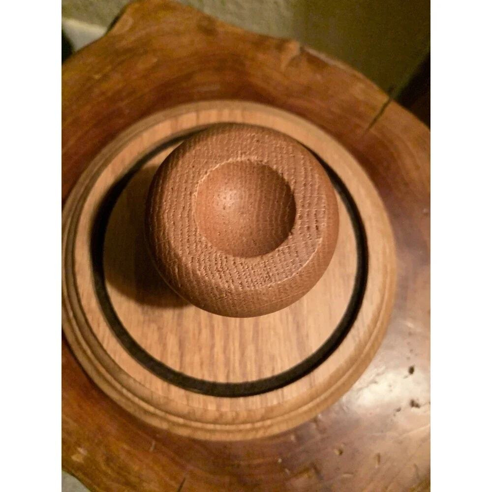 Baseball 7”Glass Display Dome w/ Oak 2” Pedestal On 5.75” Oak Wooden Base Ovrstk